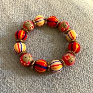 Angela Moore Painted Bead Bracelet